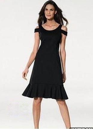 💝1+1=3 оригінальне чорне плаття міді ashley brooke, розмір 48 — 50