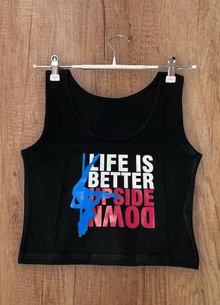 Майка-топік life is better upside down з pole dance тематикою