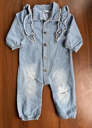 Джинсовий комбінезон для дівчинки 6–9 місяців