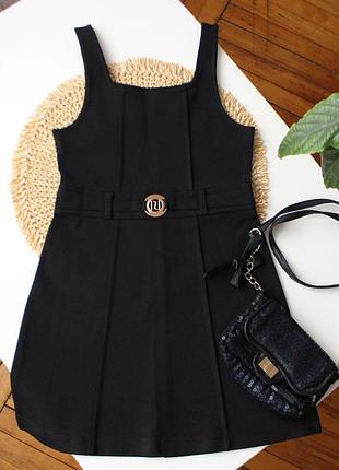Стильный черный трикотажный сарафан river island 5-6 лет