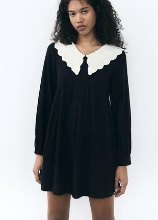 Сукня плаття zara з комірцем воротнічком