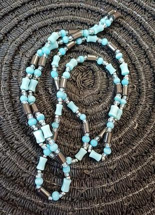 Ожерелье стекло магнитный гематит