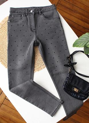 Класні графітові джинси з камінчиками george 8-9 років