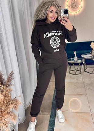 Крутой и теплый костюм кофта&nbsp; с глубоким капюшоном и&nbsp; джоггерами....🔥