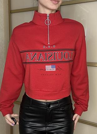 Світшот на флісі укорочений, кроп топ