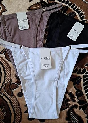 Набор 3 пары женские трусики танга finetoo размер m набор женских трусиков танга