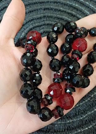 Винтажное чешское ожерелье граненое стекло