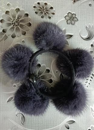 Резинка для волос натуральная норка