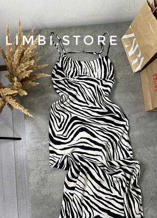 🌷сатинова атласна сукня плаття з відкритою спинкою і розрізом позаду комбінація в білизняному стилі анімалістичний принт