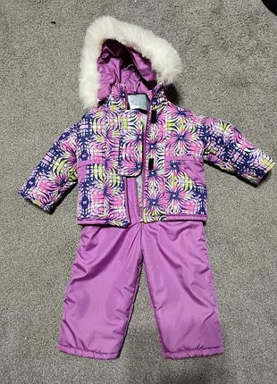 Комбинезон на синтепоне для девочки babykroha с принтом анотация ноль подстежка розовый 86 см