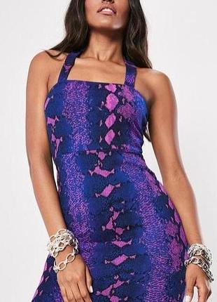 Missguided. англия в наличии. платье миди в змеином неоновом принте.
