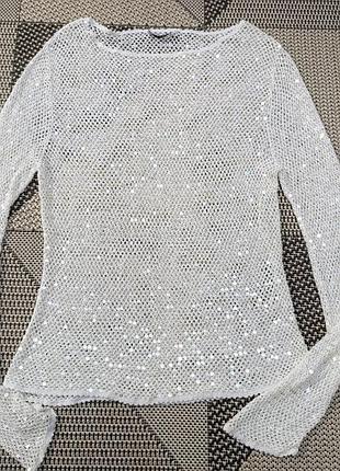 Кофта сетка вязаная с пайетками