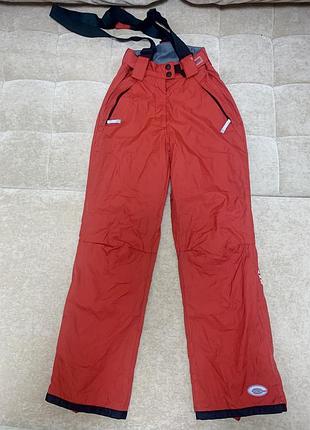Горнолижні лижні брюки exxtasy з лямками на плечах червоного  кольору  розмір 34/ xs