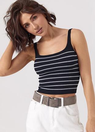Коротка смугаста майка в рубчик мод 5301