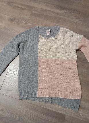 Свитер теплый, удлиненный, оверсайз