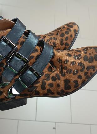 Женские ботильоны ботинки ботинки леопардовые