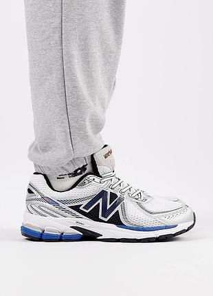 ‼️ знижка‼️чоловічі кросівки new balance 860v2 white silver navy
