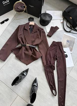 Костюм пиджак подкладка жакет лосины комплект