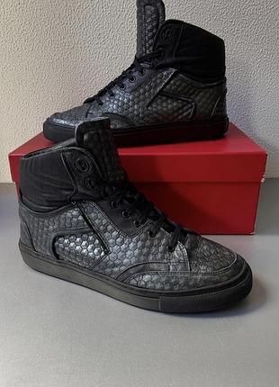 Оригінальні високі чоловічі осінні демісезонні фірмові кросівки flores van bommel 43 розмір 28 см чорно сірого кольору 🔥