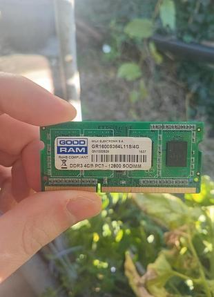 Оперативна пам’ять goodram sodimm ddr3-1600 4096mb pc3-12800 (gr1600s364l11s/4g)