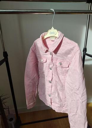 Джинсова куртка рожева