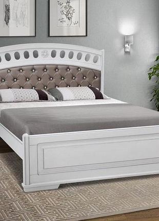 Ліжко феліція 1600*2000, біл+ср пат/сірий шкір