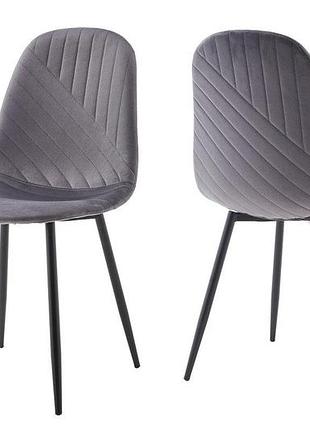 Стілець яріс чорний/велюр сірий, g062-40