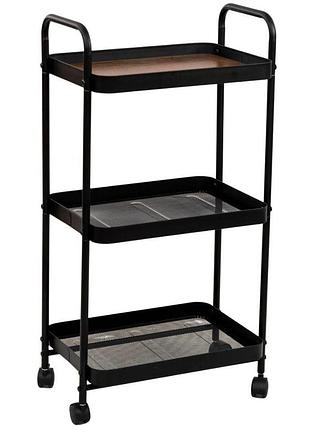 Стеллаж полка для обуви металлическая (3 полки) на колесах  83х29х42 см