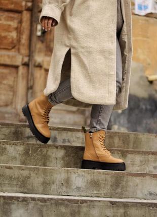 Черевики dr. martens jadon beige/black premium  ботинки2 фото
