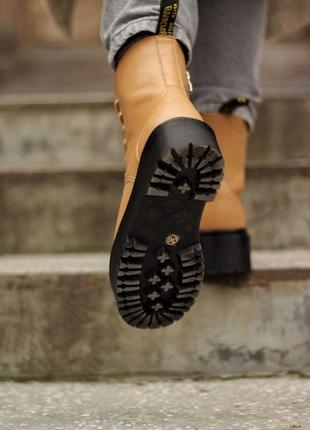 Черевики dr. martens jadon beige/black premium  ботинки7 фото
