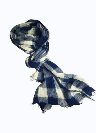 Шарф синій білий в клітинку zara