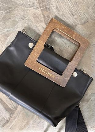 Сумка українського виробництва figlimon гарний стан і якість ручки з деревини