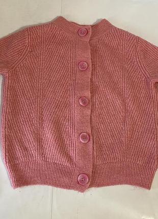 Рожевий кардиган на розмір с, кофта на ґудзиках, розовый кардиган, размер с от george