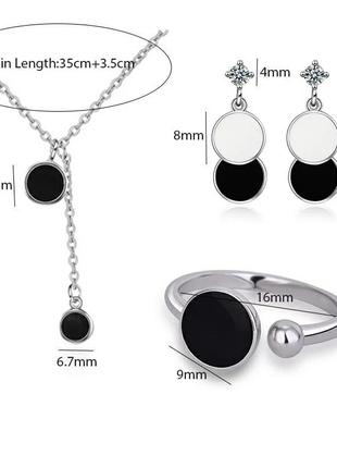 Сережки з чорною емаллю срібло 925 покриття, сережки10 фото