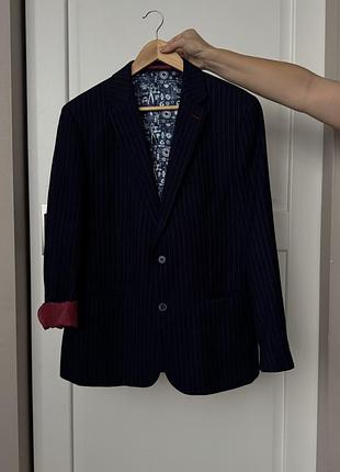 Піджак в смужку з вовною з чоловічого плеча з підплічниками жіночий блейзер жакет