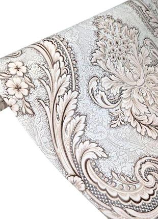 Обои виниловые флизелиновые 10.05×1.06 м славянские 3619-02, бежевые в спальню, зал, гостиную, комнату