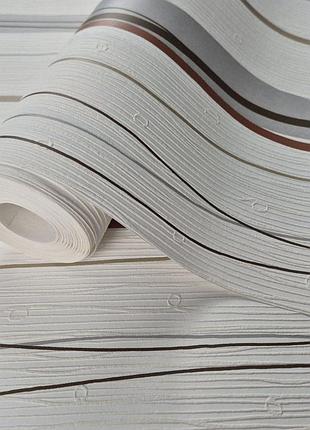 Виниловые обои 0.53 × 10.05 м marburg 53401 — молочные с цветными полосами, лёгкий акцент и немецкое качество