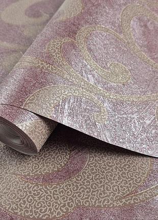 Обои виниловые на флизелине 0.53 × 10.05 м marburg 56810, бордовые с бежевым — для спальни, гостиной, коридора