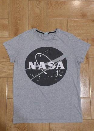 Футболка чоловіча сіра t-shirt футболка чоловіча сіра 🌎 nasa 🚀✨від c&a р. l/m