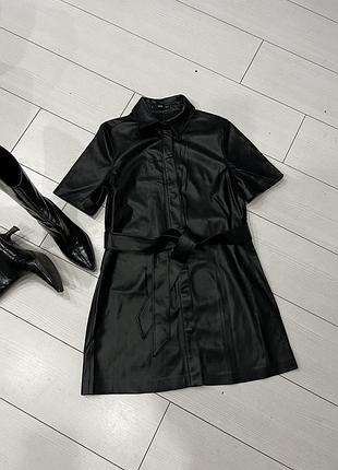 Плаття сукня еко шкіра mango