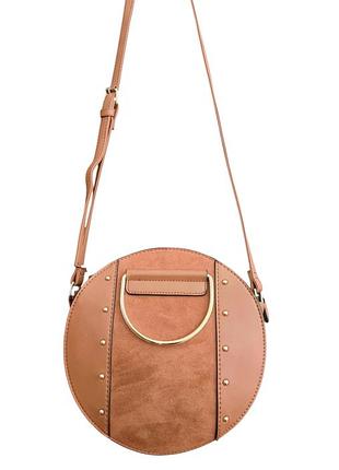 Сумка круглая рыжего цвета, состояние идеальное