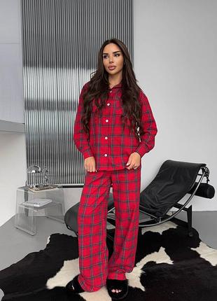Женская пижама в клетку vol-806