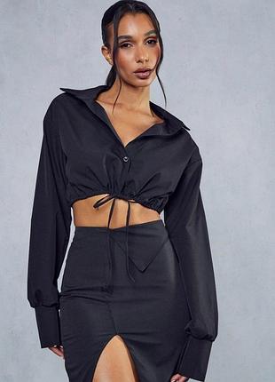 Блуза вкорочена з довгим рукавом