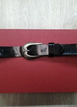 Шкіряний лаковий ремінь італія