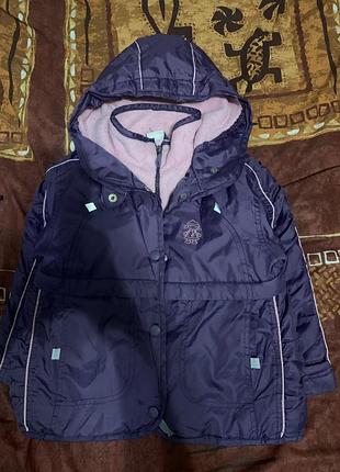 Куртка демісезон осіння для дівчинки на флісі 110см