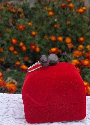 Срібне кільце " поцілунок" з ккаменем кошаче око