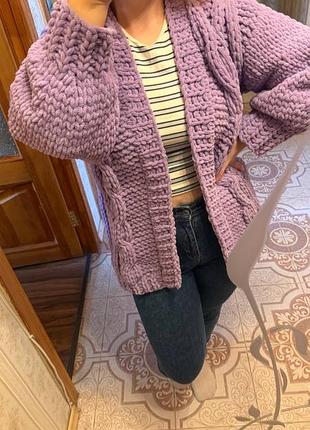 Кардиган handmade жіночий теплий, обʼємний, з гіпоалергенних матеріалів