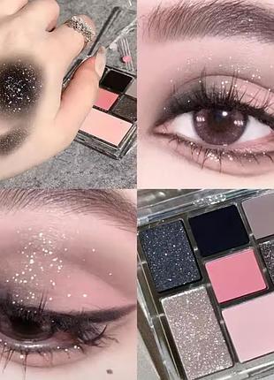 Нюдові тіні рожеві smokey eye k-pop хайлайтер глітерні тіні на очі pinterest coquette douyin y2k корейські тіні палетка korean makeup