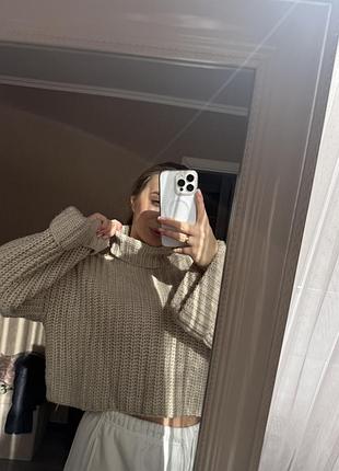 Вʼязаний укорочений светр 4