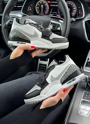 🌺жіночі кросівки nike air jordan legacy 312 low white black grey